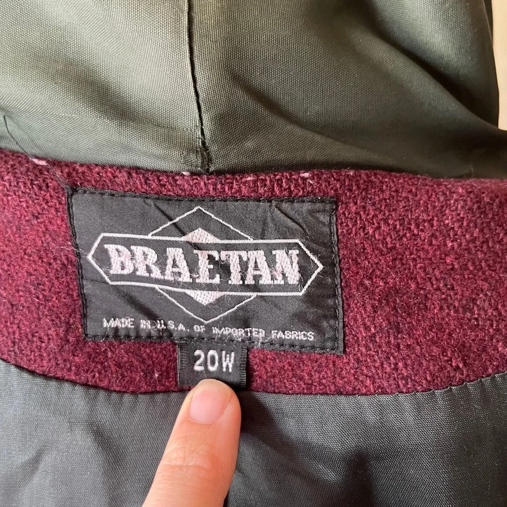 Braetan Color Block Hooded Wool Coat Womens 3X‎ 20W Green Navy Maxi Coat